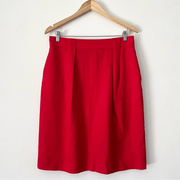 Jones New York Dresses & Skirts - Jones New York Vintage Red Linen Blend Pencil Skirt Size 14